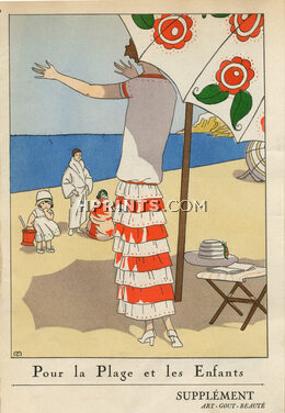 Pour la Plage et les Enfants AGB supplement 1926 Beach, Children, Parasol, 4 Pages