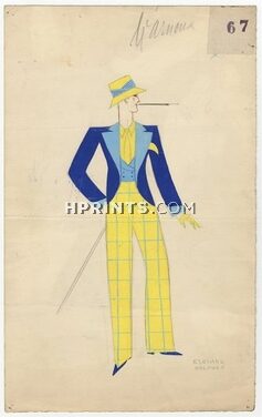 Edouard Halouze 1930s, "Monsieur Arnoux", Original Costume Design