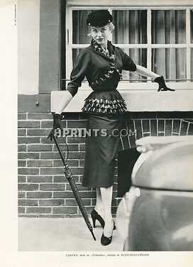 Carven 1951 Tailleur "Tribouline" Lainage, Bianchini Férier