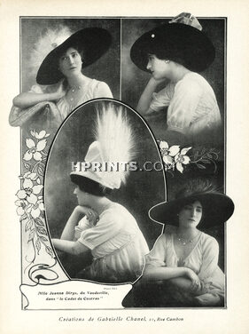 Chanel (Millinery) 1911 "Le cadet de Coutras" Mlle Jeanne Dirys