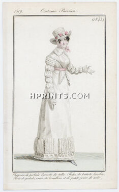 Le Journal des Dames et des Modes 1819 Costume Parisien N°1843