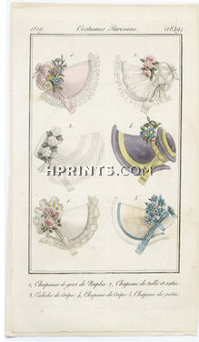 Le Journal des Dames et des Modes 1819 Costume Parisien N°1849