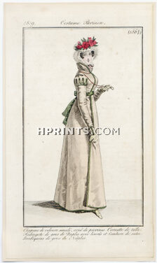 Le Journal des Dames et des Modes 1819 Costume Parisien N°1864