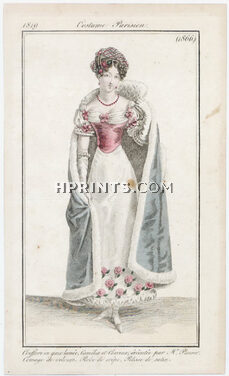 Le Journal des Dames et des Modes 1819 Costume Parisien N°1866