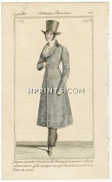 Le Journal des Dames et des Modes 1821 Costume Parisien BELGIAN EDITION N°62