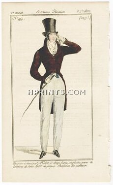 Le Journal des Dames et des Modes 1822 Costume Parisien BELGIAN EDITION N°160