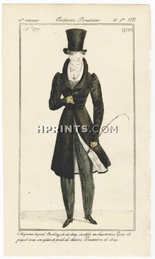 Le Journal des Dames et des Modes 1822 Costume Parisien BELGIAN EDITION N°177