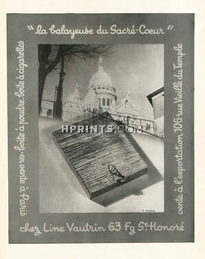 Line Vautrin 1947 Powder Box, Cigarette Box, La Balayeuse du Sacré-Coeur... Pierre Jahan