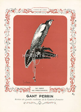 Perrin (Gloves) 1943 "Gant du Fauconnier" "Glove falconer" Georges Lepape