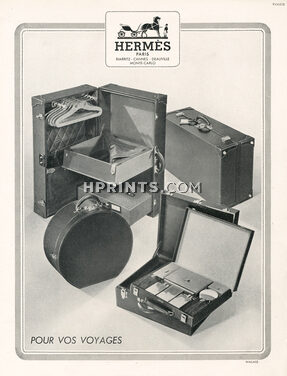 Hermès (Luggage) 1948 "pour le Voyage" luggage hats, wardrobe trunk, Toiletries Bag