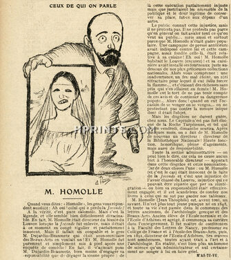 M. Homolle, 1913 - Mona Lisa - La Gioconda (Caricature) M. Homolle et le vol de la Joconde au Musée du Louvre, Text by M'as-Tu-Vu