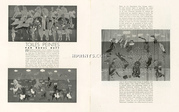 Raoul Dufy 1930 "Toiles Peintes" for Paul Poiret, Bianchini Férier, Circus, Marine, Exposition Galerie Bonjean