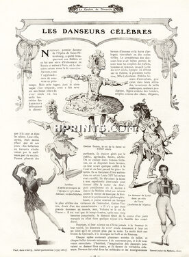 Les Danseurs Célèbres, 1911 - Gaëtan Vestris, Javillier, Perrot, Petitpa,Quinault, Vaslav Nijinsky..., Texte par H. de Fels