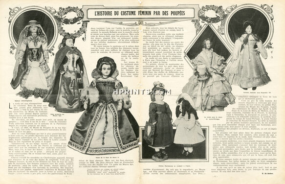 L'Histoire du Costume Féminin par des Poupées, 1909 - History of women's costumes by dolls, Text by R. de Bettex