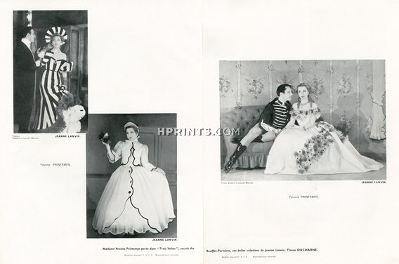Jeanne Lanvin 1937 Yvonne Printemps, Dresses for "Trois Valses", Ducharne, Photo Gaston et Lucien Manuel Frères
