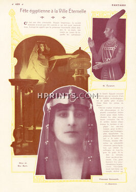 Princesse Giovanelli, Mme de Bea Barti, M. Tyrwhitt 1914 "Fête Egyptienne à la ville Eternelle (Rome)" Egyptian Costume