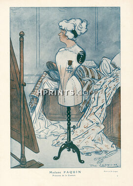 Madame Paquin, 1913 - De Losques Princesse de la Couture, Caricature, Text by Bing, 2 pages