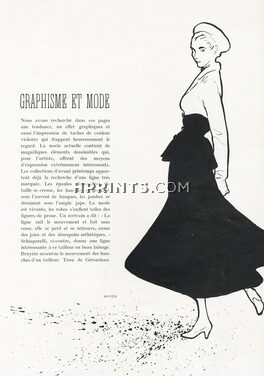 Bruyère 1948 "Graphisme et Mode" suit, Gerondeau, René Gruau