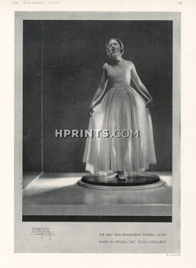 Madeleine Vionnet 1930 The New Semi-Transparent Evening Gown, Photo Demeyer
