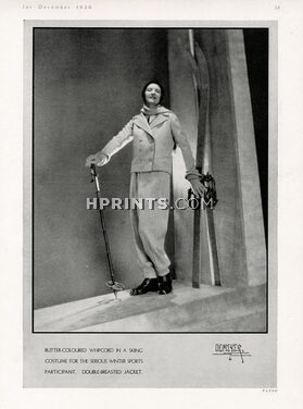 Jean Patou 1930 Skiing Costume, Photo Demeyer