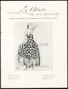 La Parure à l'Exposition des Arts Décoratifs, 1926 - Exhibition of the Decorative Arts, Madeleine Vionnet, Sonia Delaunay, Jeanne Lanvin, Hermès, Mouna Katorza..., 16 pages