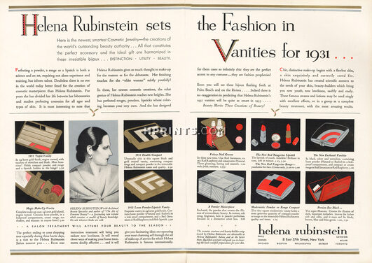 Mme Helena Rubinstein (Portrait) 1930 Compact, Magic Make-up Vanity, Powder Lipstick Vanity, Persian Eye Black