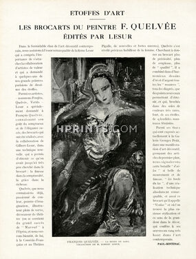 Les Brocarts du peintre F. Quelvée édités par Lesur, 1929 - François Quelvée, La Reine de Saba, Text by Paul Sentenac, 2 pages