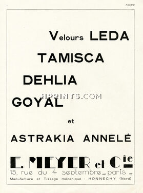 E. Meyer & Cie (Fabric) 1926