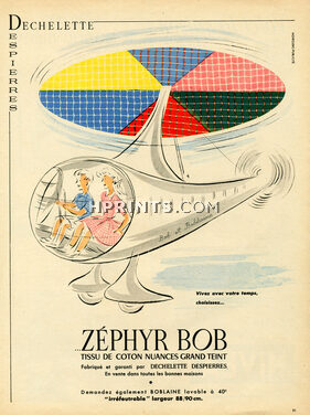 Dechelette Despierres (Fabric) 1957 Zephyr Bob, Bob & Boblaine