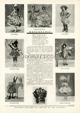 Mascarades, 1926 - Costumes de Théâtre de Mme Lazarska, Mask, Doll, Texte par S. W. G., 2 pages