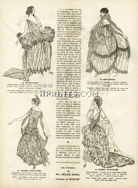Doucet 1922 Théatre Costume, Cécile Sorel, Le Mysanthrope, Le Demi Monde, La Mégère Apprivoisée, La Dame aux Camélias, H. Robert Dammy, 2 pages