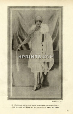 Jenny 1927 "Grand Prix de l'Elégance" Pépa Bonnafé Fashion Model, Photo Manuel Frères, Cora Marson (Hat)