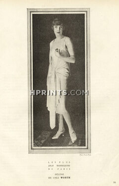 Worth 1927 "The Most Beautiful Mannequins of Paris" Hélène Fashion Model, Evening Dress