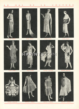 Nicole Groult, Lucien Lelong, Blanche Lebouvier, Martial et Armand 1925 "Au Bal de la Couture" Premet, Redfern, Drecoll, Paquin, Jeanne Lanvin