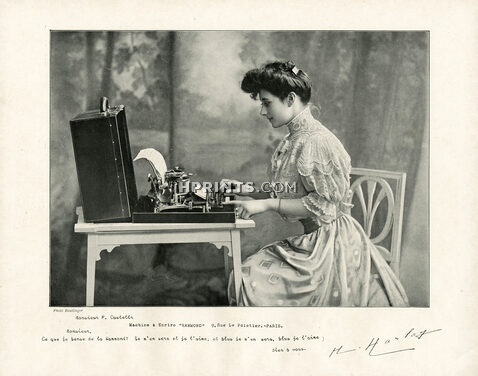 Hammond (Typewriters) 1905 Melle Harlay, Autograph, Photo Reutlinger