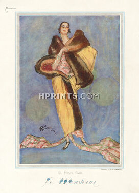 Domergue 1922 "Le Manteau" The Coat, Elegant Parisienne