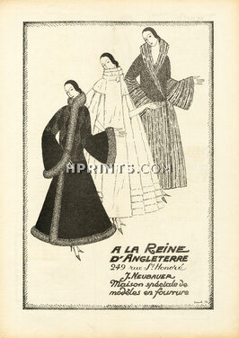 A La Reine d'Angleterre J. Neubauer 1923 Fur Coat, Paul (Designer)