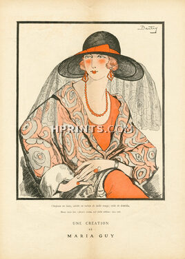 Maria Guy 1923 Straw laize hat, Dartey