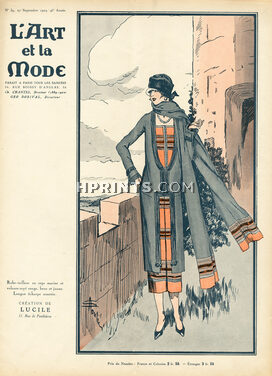Lucile 1924 Velvet dress, Fashion Illustration, Soulié