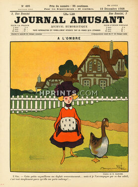 Benjamin Rabier 1908 "A L'Ombre" L'Oie, The Goose