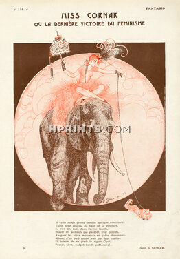 Miss Cornak ou La Dernière Victoire du Féminisme, 1922 - Charles Gesmar Elephant, Music Hall, Pekingese Dog