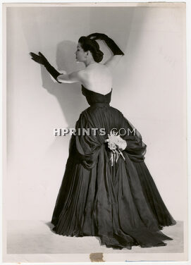 Nina Ricci 1953 Original Press Photo, "Fille d'Eve" Evening Gown, Photo Pierre L. André