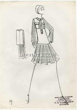 Castillo 1971 Original Fashion Drawing N°9