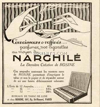 Rosine (Perfume for cigarettes) 1924 Narghilé
