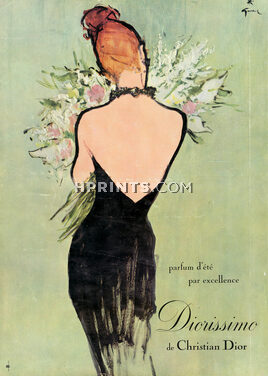 Christian Dior (Perfumes) 1963 Diorissimo, Parfum d'été par excellence, René Gruau
