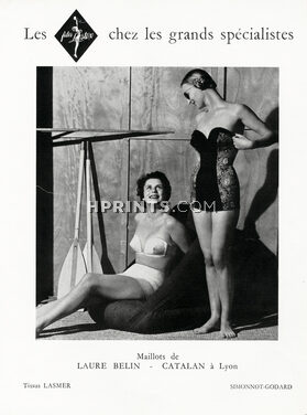 Laure Belin (Swimwear) 1950 Simonnot Godard, Lasmer (Fabric)