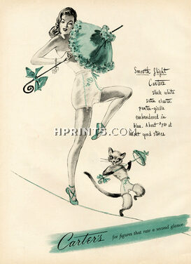 Carter's (Lingerie) 1947 Pantie-Girdle, Cat, Rope-dancer