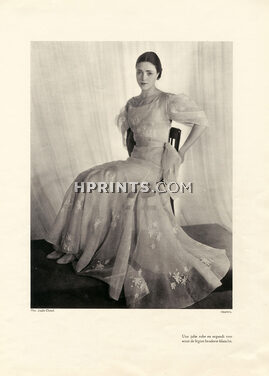 Chanel 1933 Evening Gown, Organdi, Embroidery, Photo Studio Chanel