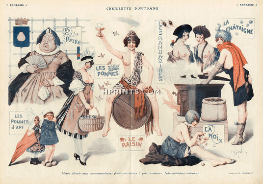 Henry Gerbault 1919 "Cueillette d'Automne", Topless