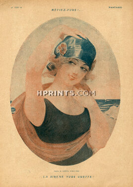 La sirène vous guette !, 1917 - Gerda Wegener Bathing beauty
